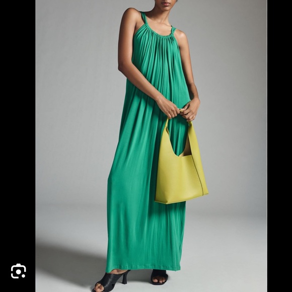 Anthropologie XL Velvet Graham & Spencer Kelly Green Cheyenne Maxi Dress EUC - Picture 3 of 11